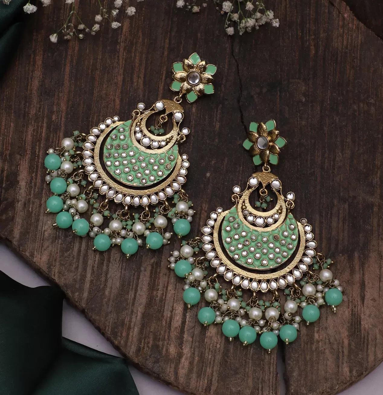 Mint Green Nazma Chandbali