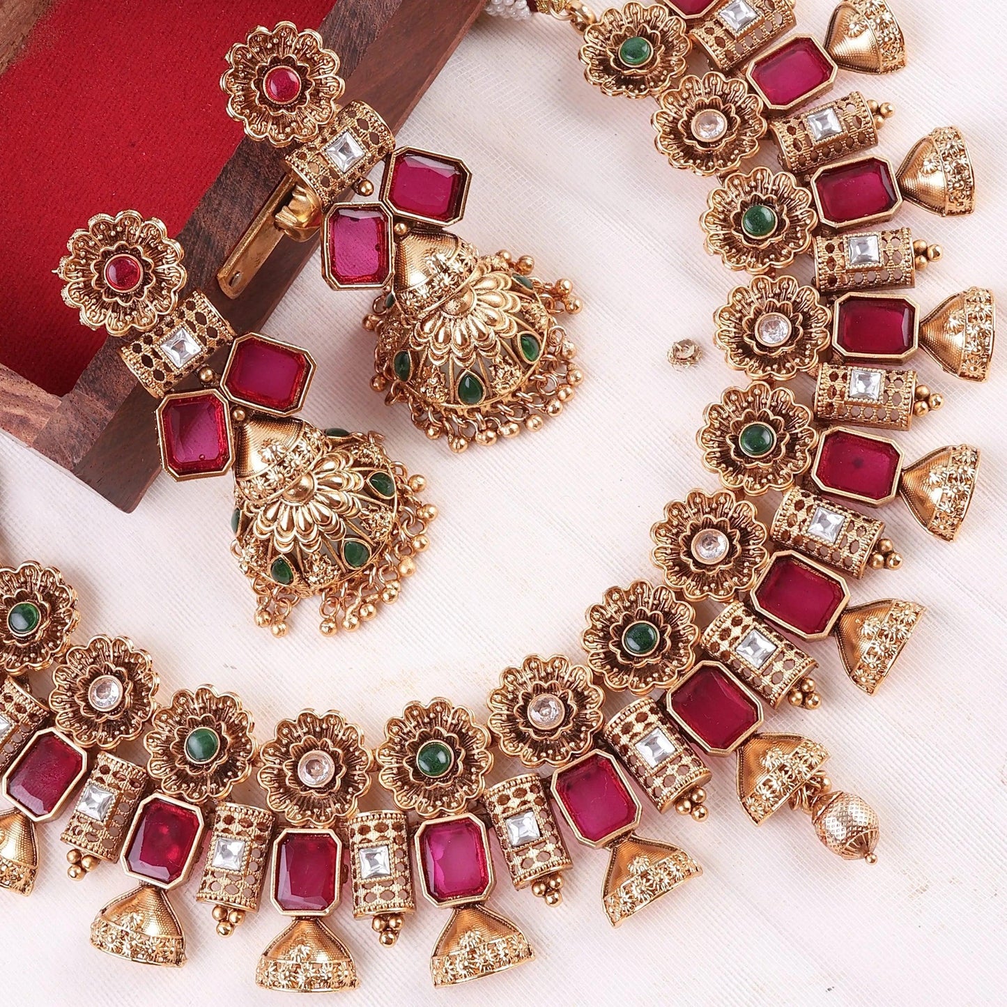 Ruby Kunti Rajwada Necklace