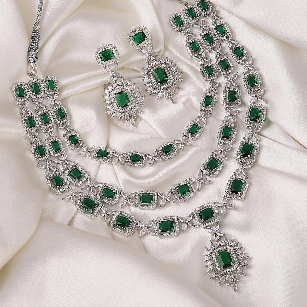 Emerald Virusha American Diamond Layer Set