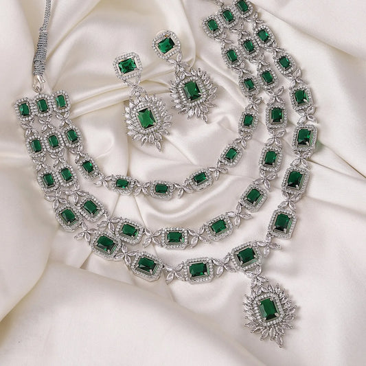 Emerald Virusha American Diamond Layer Set