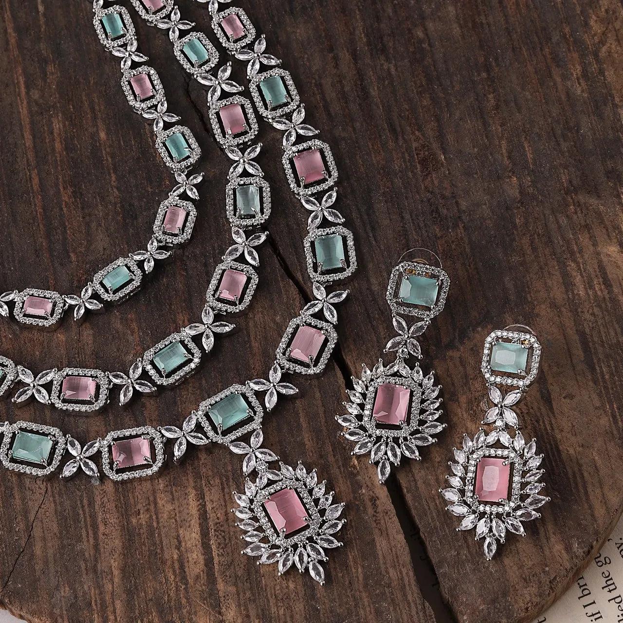 Pastel Virusha American Diamond Necklace Set