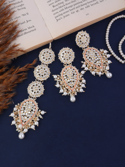 Coral Ashreet Teeka Earring Set