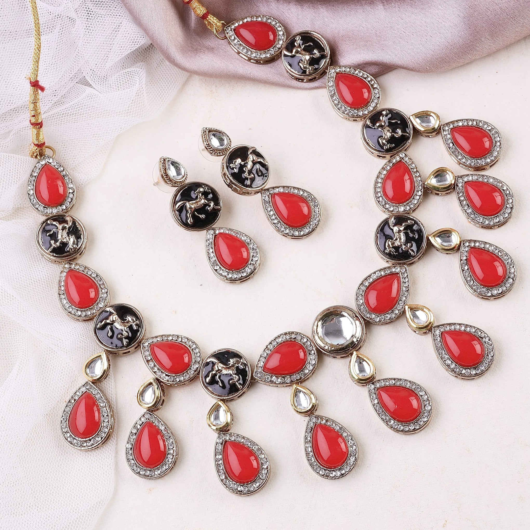 Red Rehan Designer Necklace