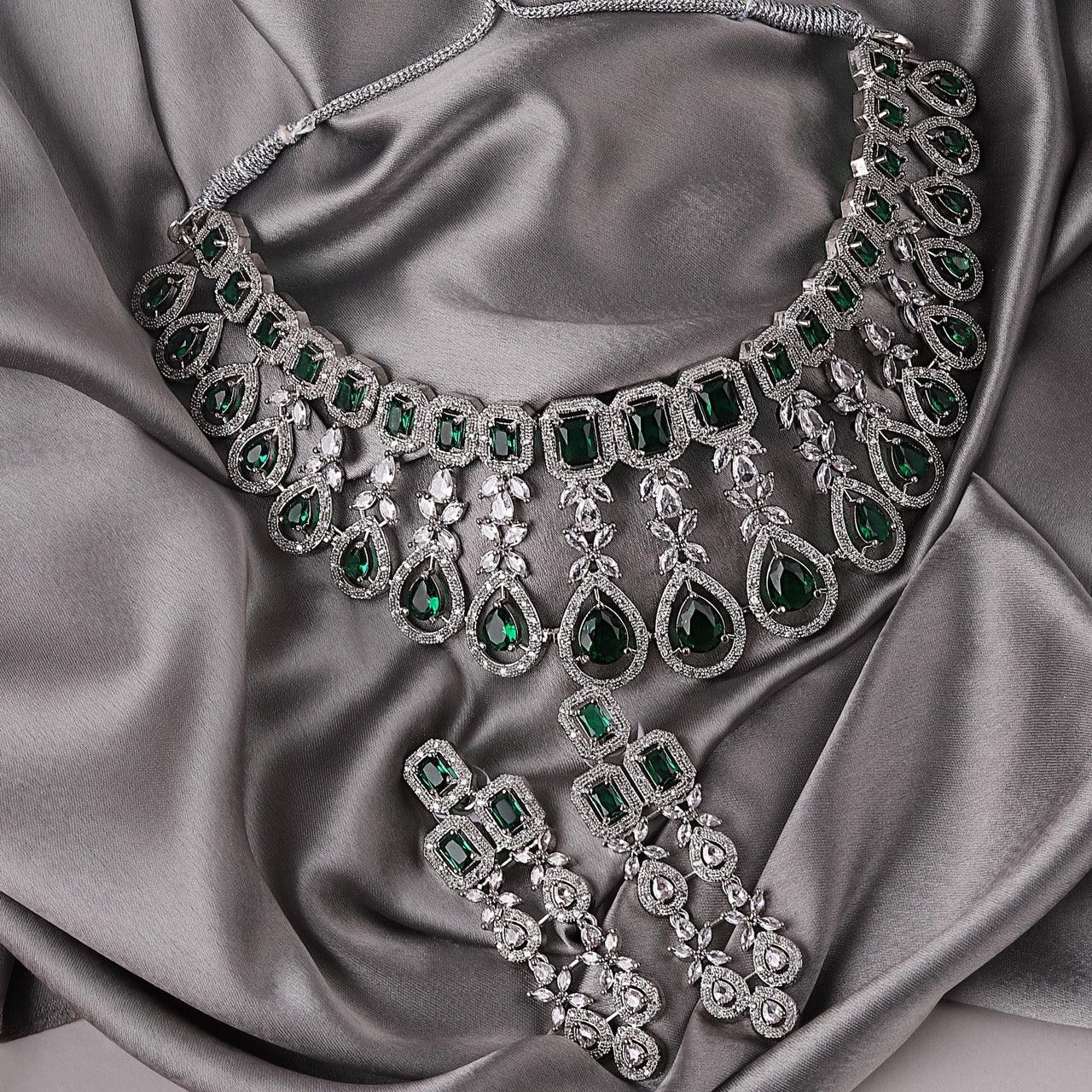 Emerald Melissa American Diamond Choker Set