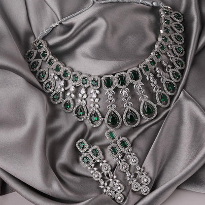 Emerald Melissa American Diamond Choker Set