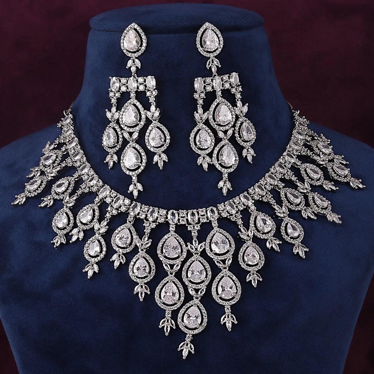 Silver Avni AD Necklace