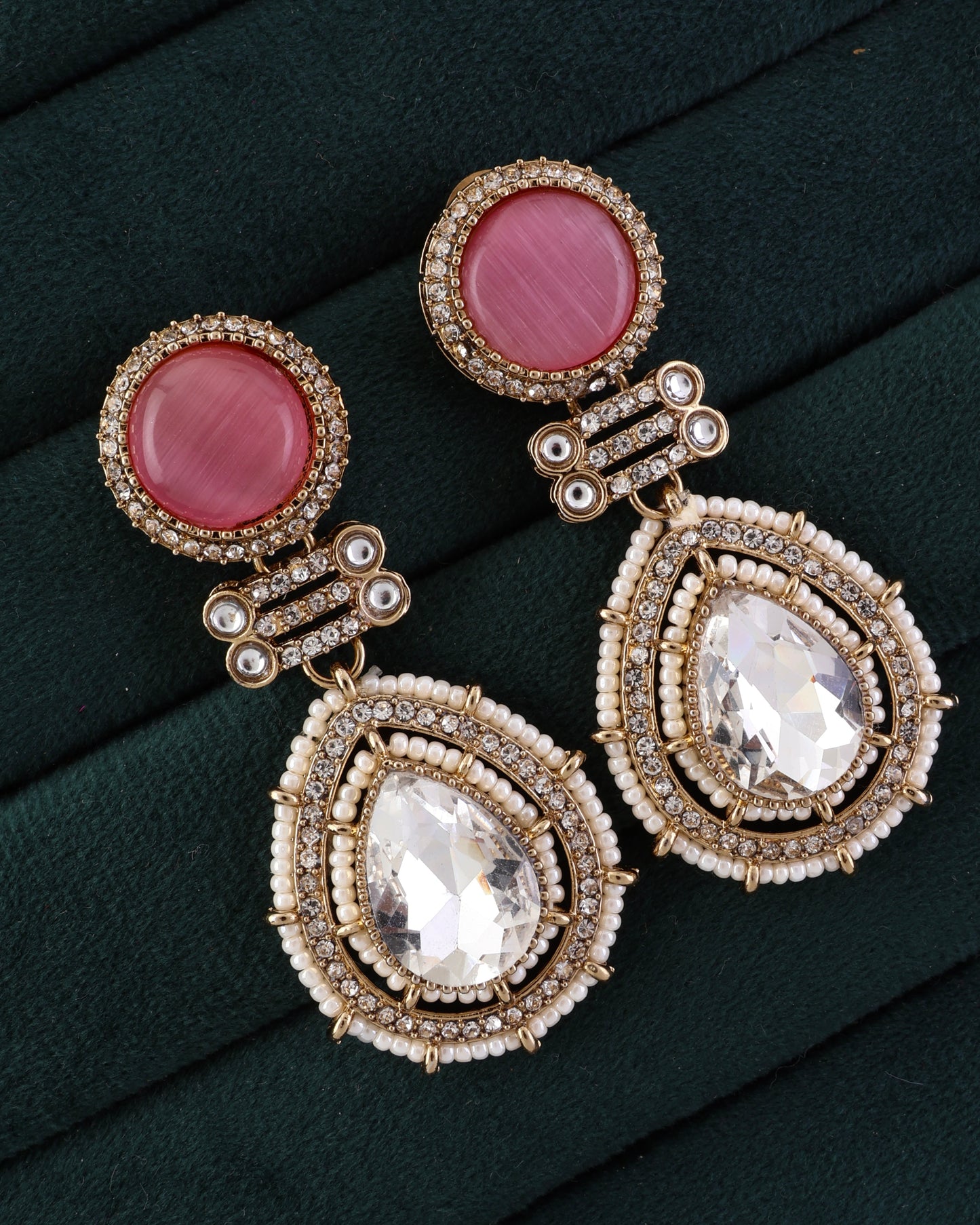 Blush Zyra Premium Designer Zircone Polki Dupe Earring