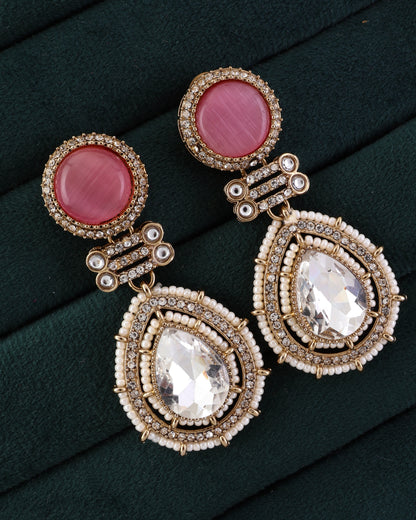Blush Zyra Premium Designer Zircone Polki Dupe Earring