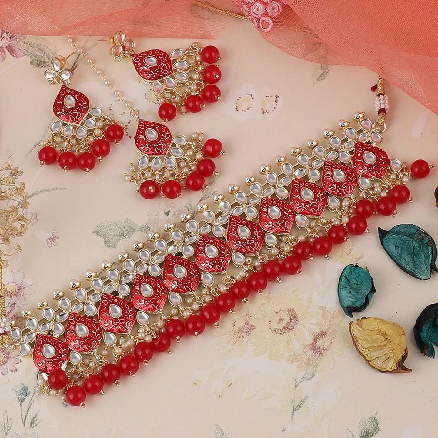 Red Sejal Choker Set