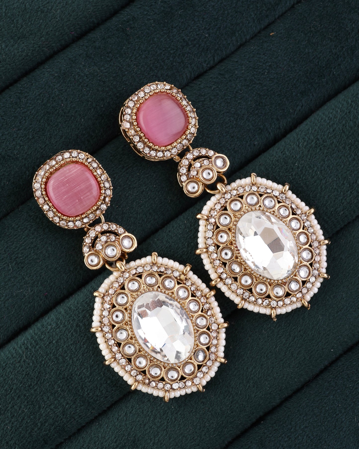 Blush Alishba Premium Designer Zircone Polki Dupe Earring