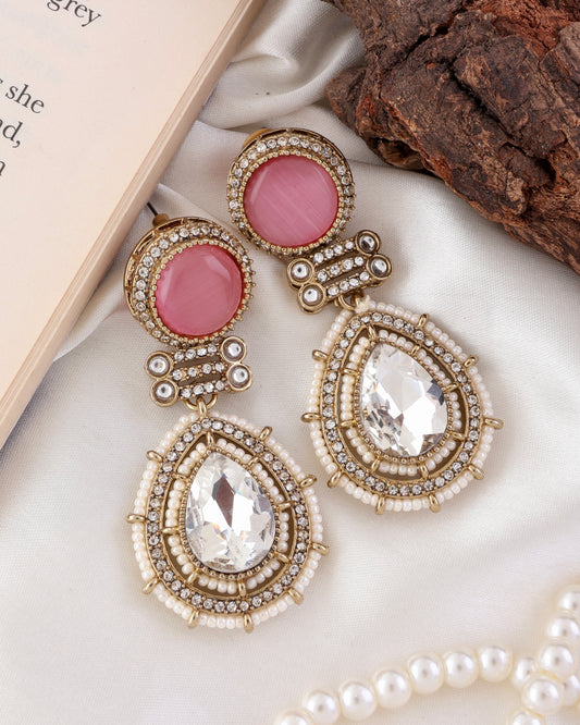 Blush Zyra Premium Designer Zircone Polki Dupe Earring