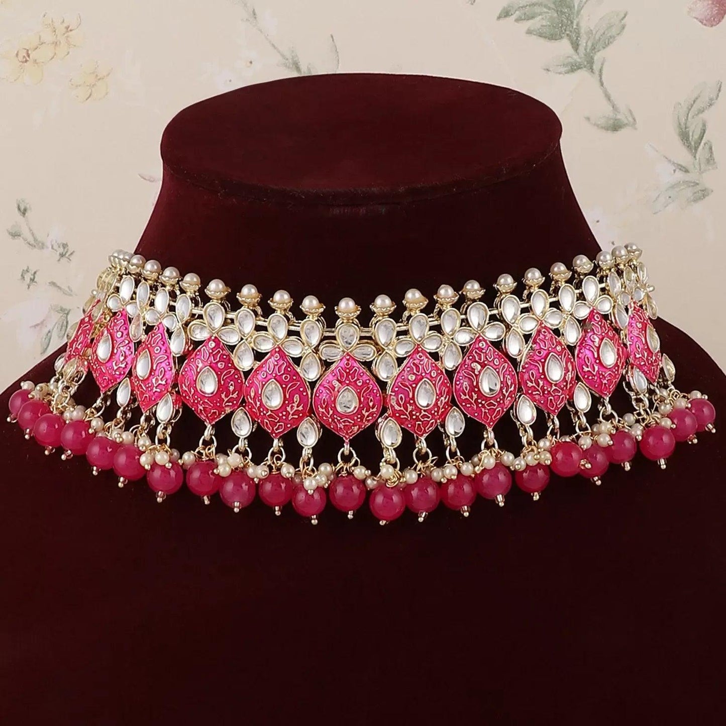 Pink Sejal Choker Set