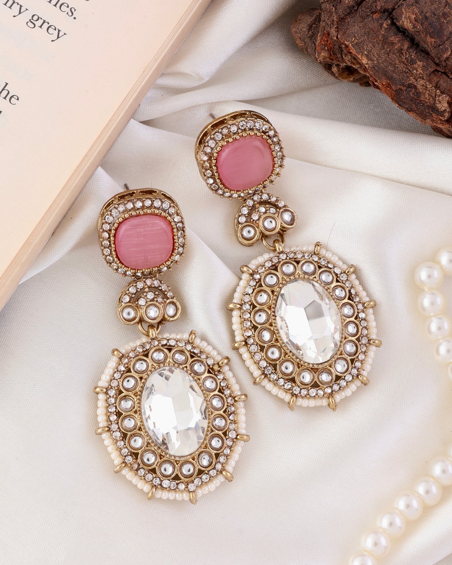 Blush Alishba Premium Designer Zircone Polki Dupe Earring