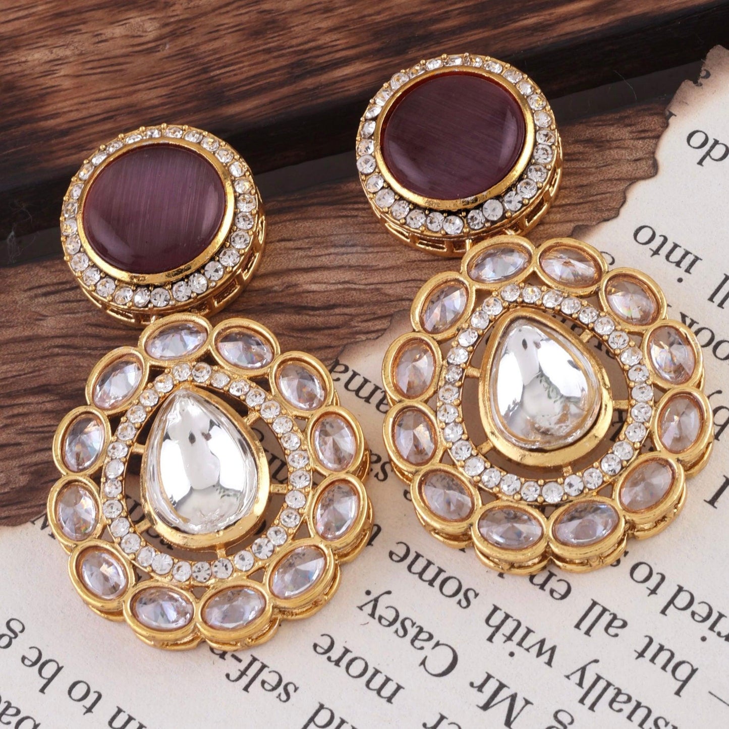 Wine Oshini Designer Earring