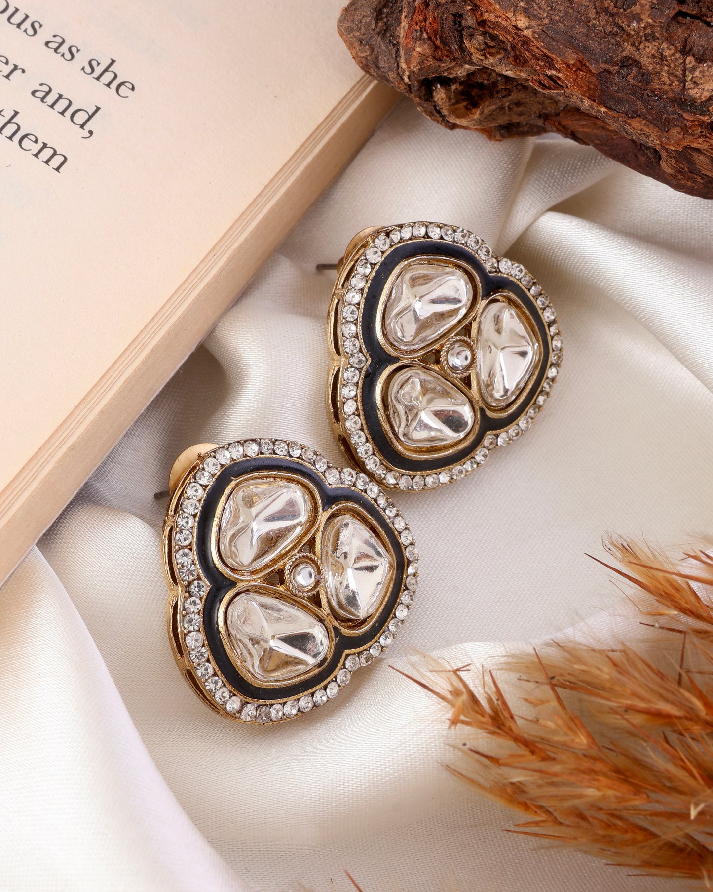 Black Suryansh Meenakari Premium Stud Earring