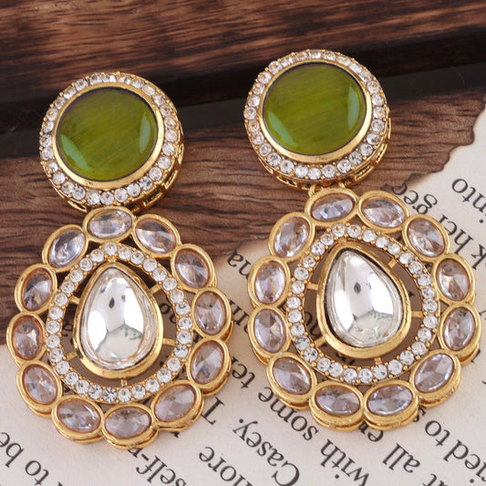 Olive Green Oshini Designer Earring