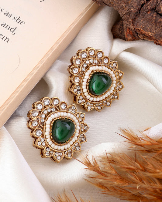 Green Snehal Premium Stud Earring
