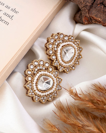White Snehal Premium Stud Earring