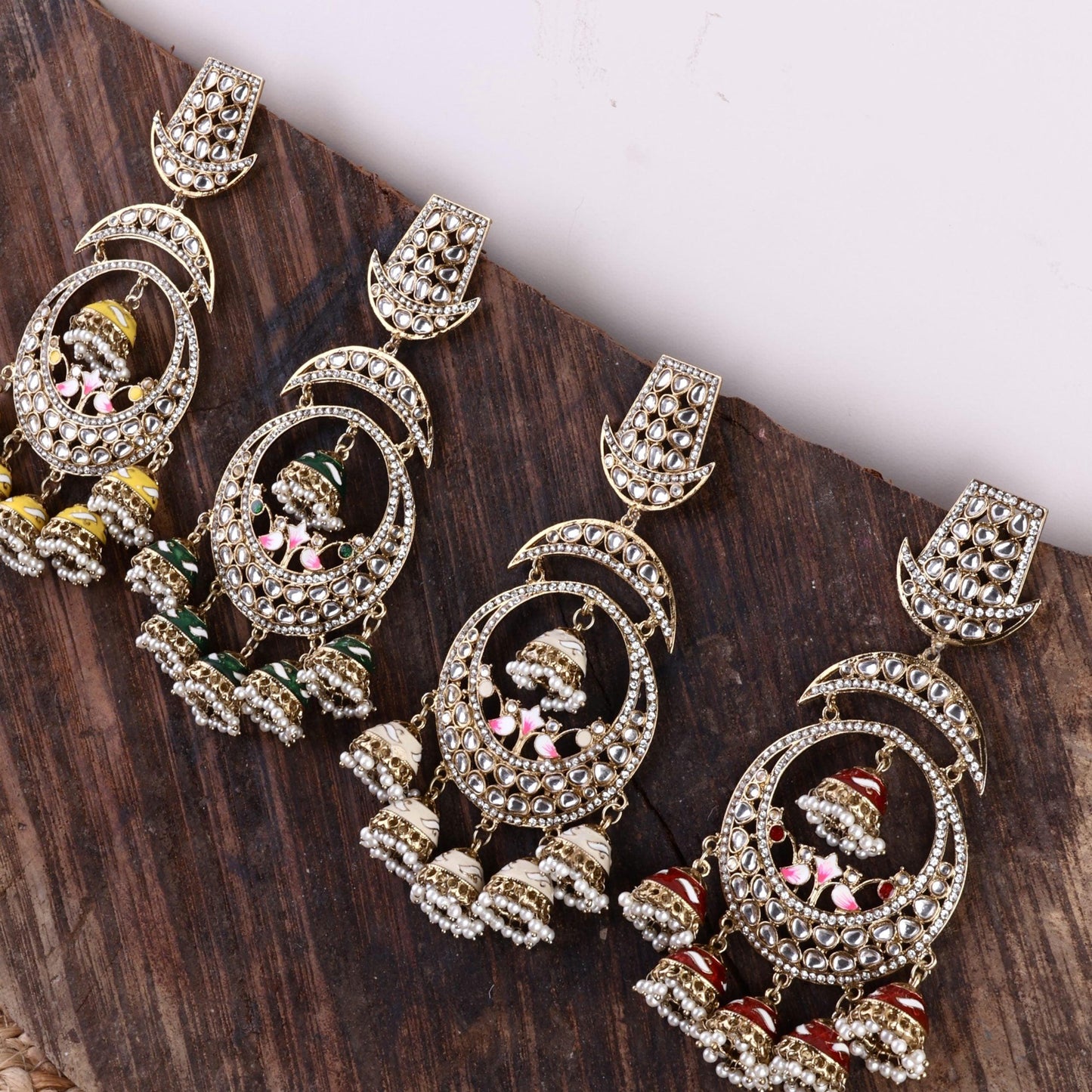 Ivory Yashmita Designer Chandbali Jhumka