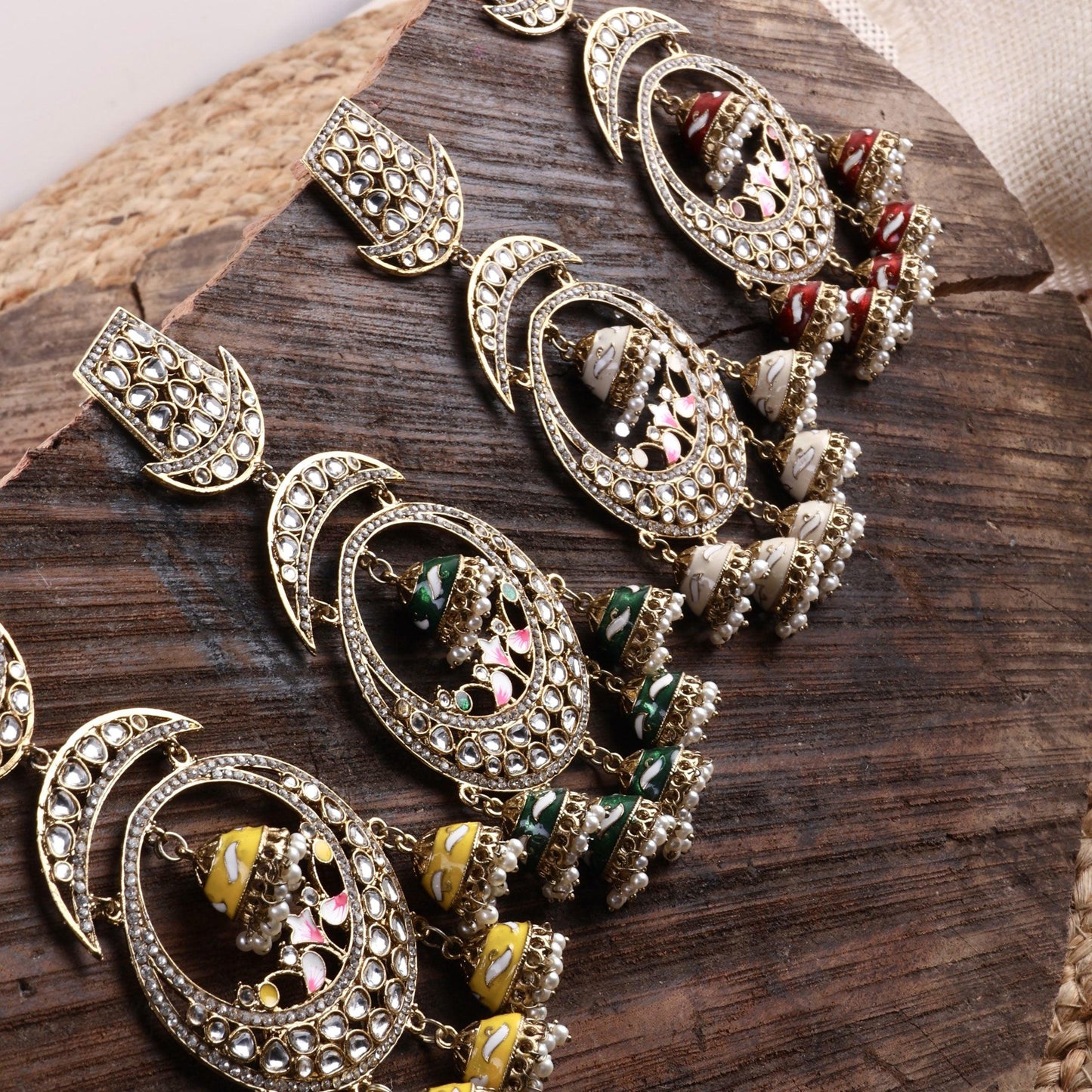 Ivory Yashmita Designer Chandbali Jhumka