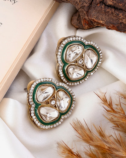 Green Suryansh Meenakari Premium Stud Earring