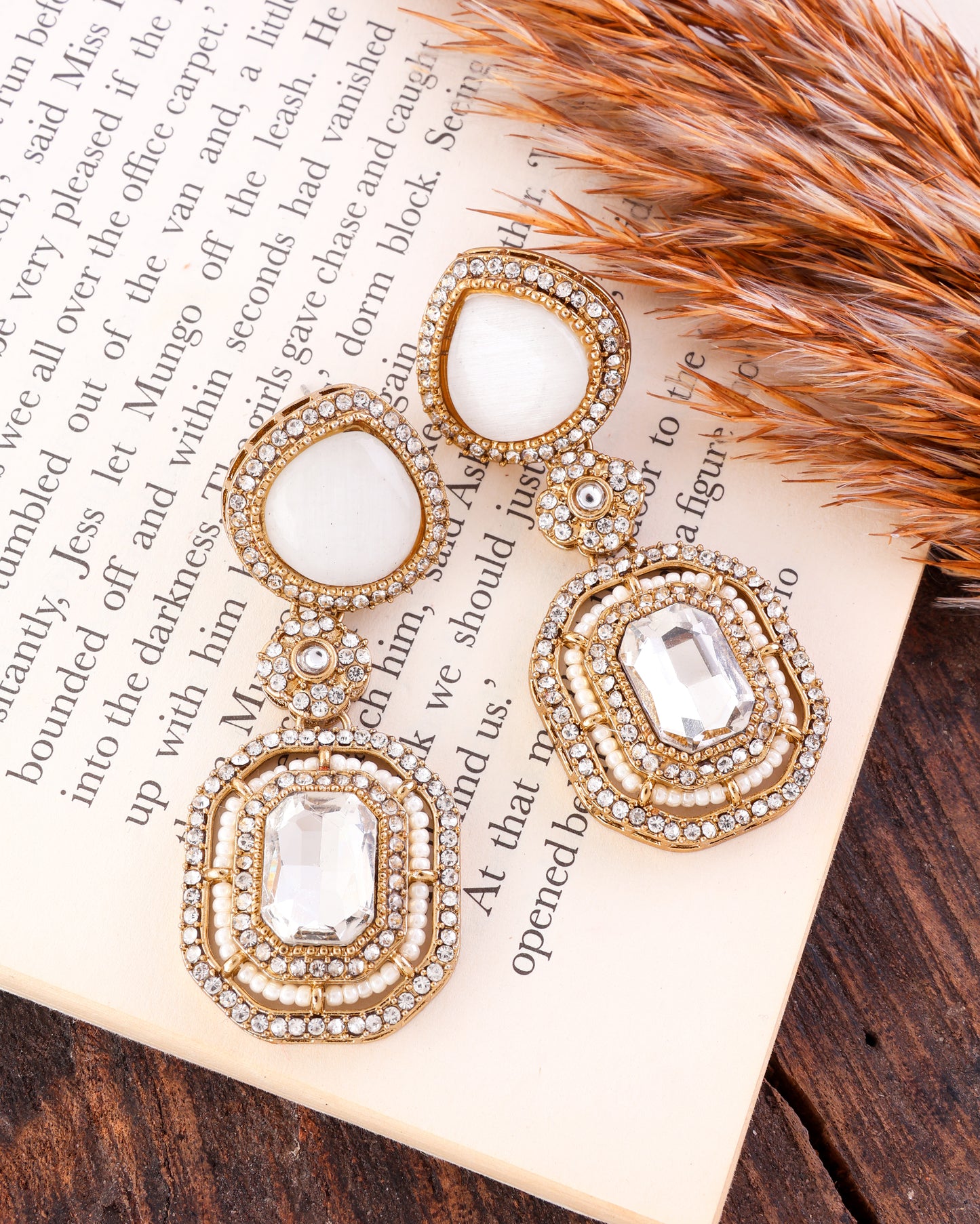 Ivory Arohita Premium Designer Zircone Polki Dupe Earring