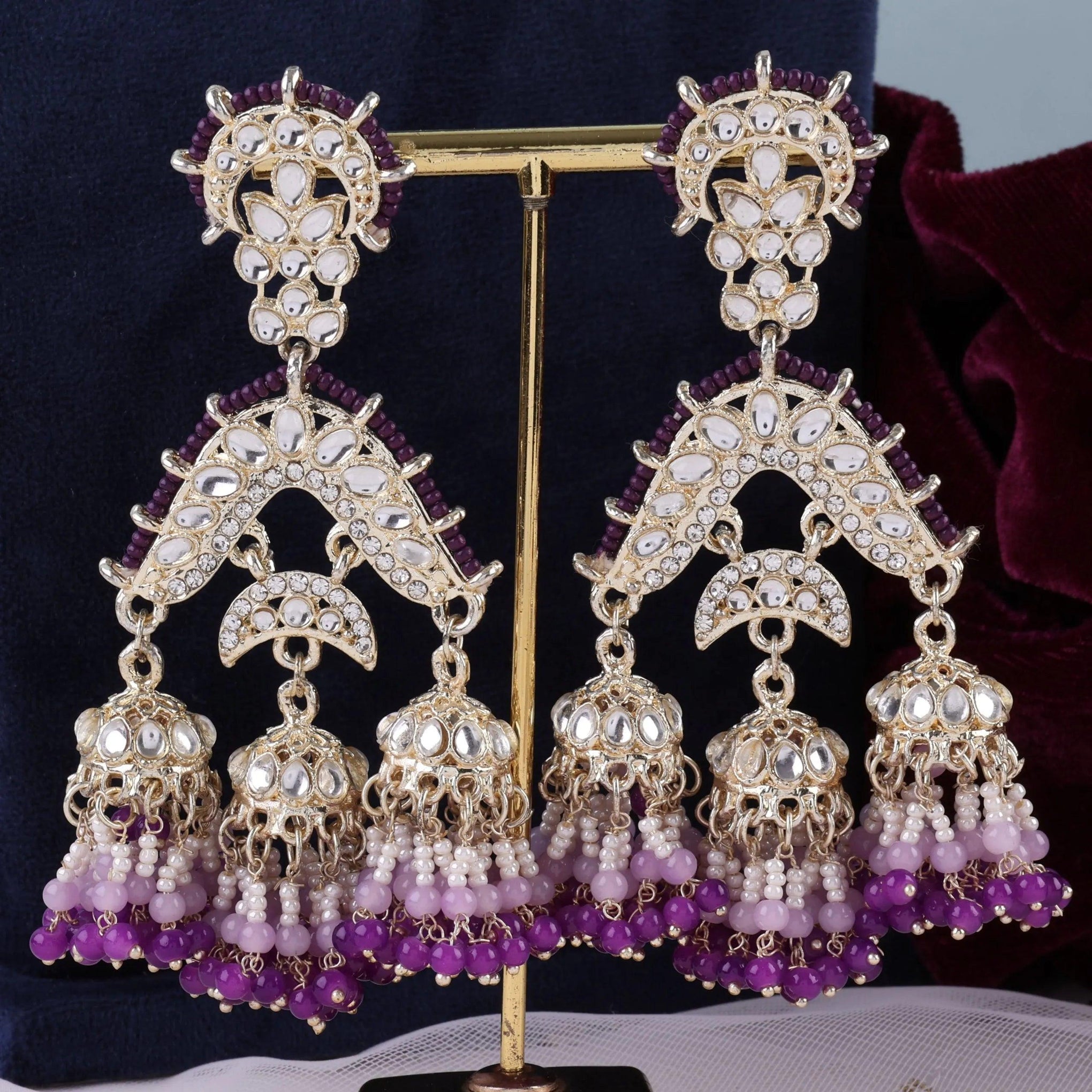 Purple Prabhnoor Jhumka