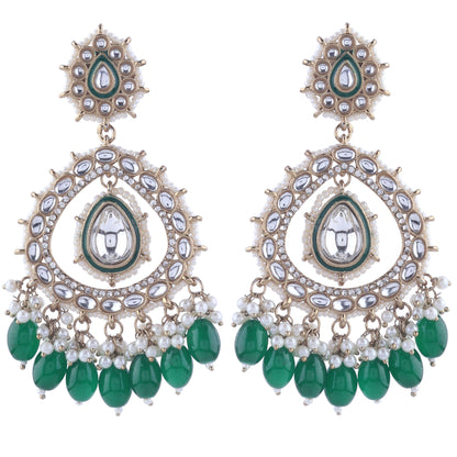 Green Nirman Zircone Chandbali