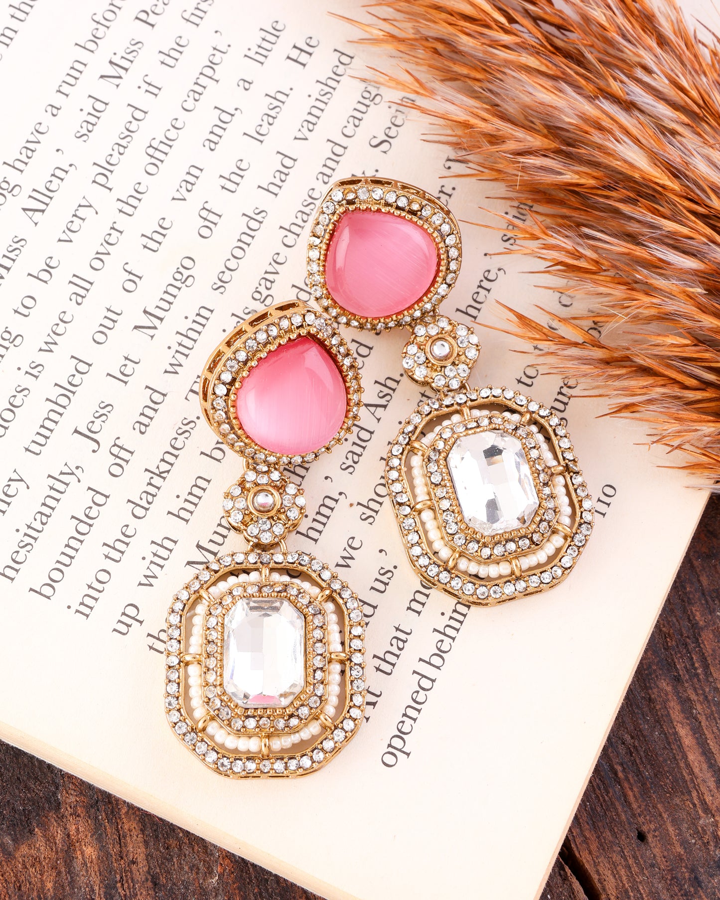 Blush Arohita Premium Designer Zircone Polki Dupe Earring