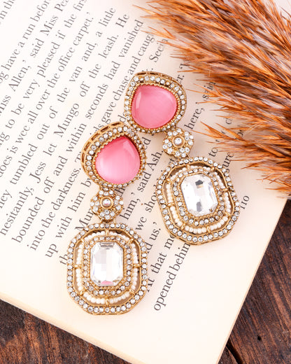 Blush Arohita Premium Designer Zircone Polki Dupe Earring