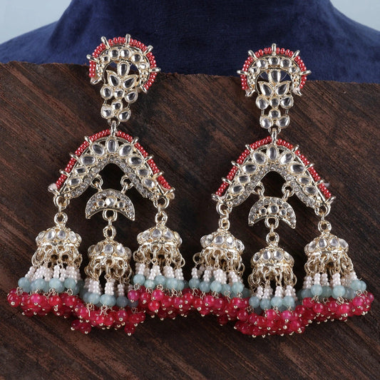 Pink Prabhnoor Jhumka