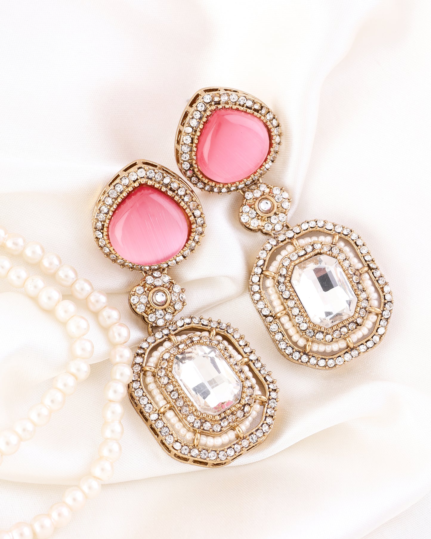 Blush Arohita Premium Designer Zircone Polki Dupe Earring