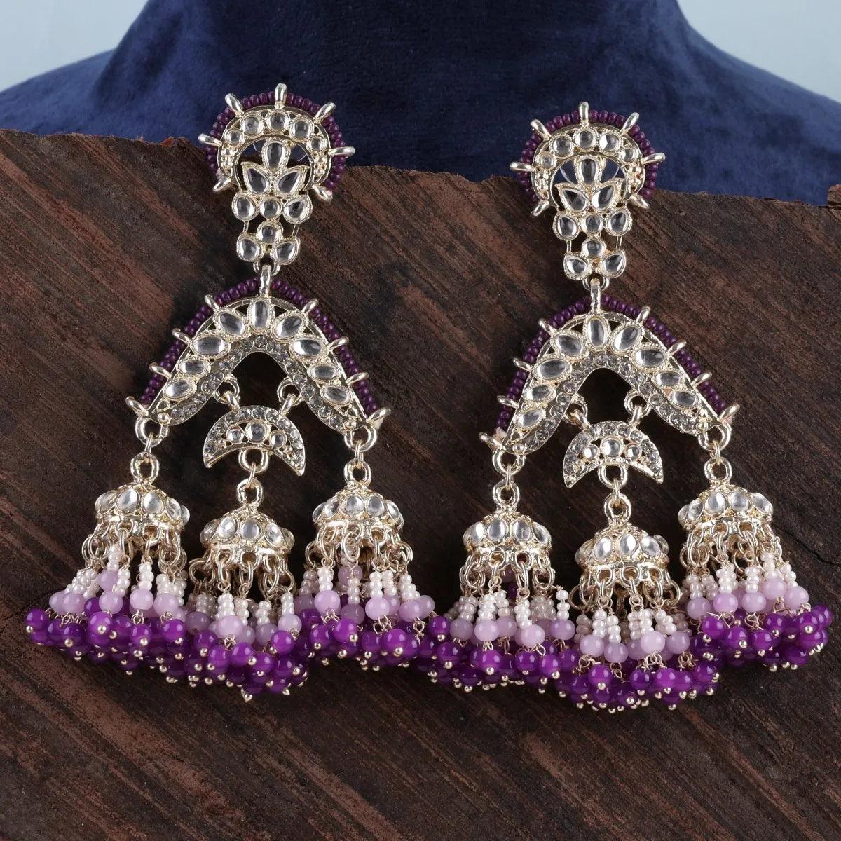 Purple Prabhnoor Jhumka