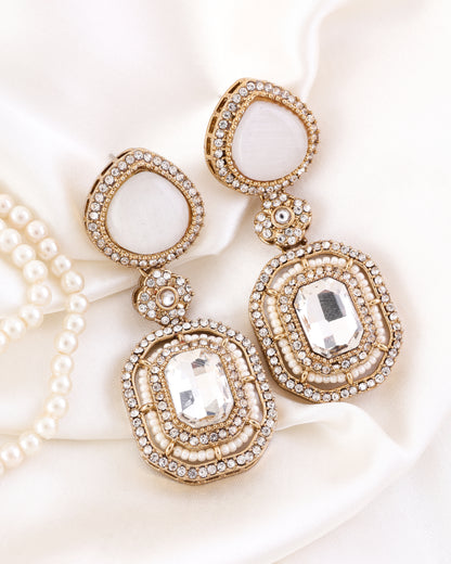 Ivory Arohita Premium Designer Zircone Polki Dupe Earring