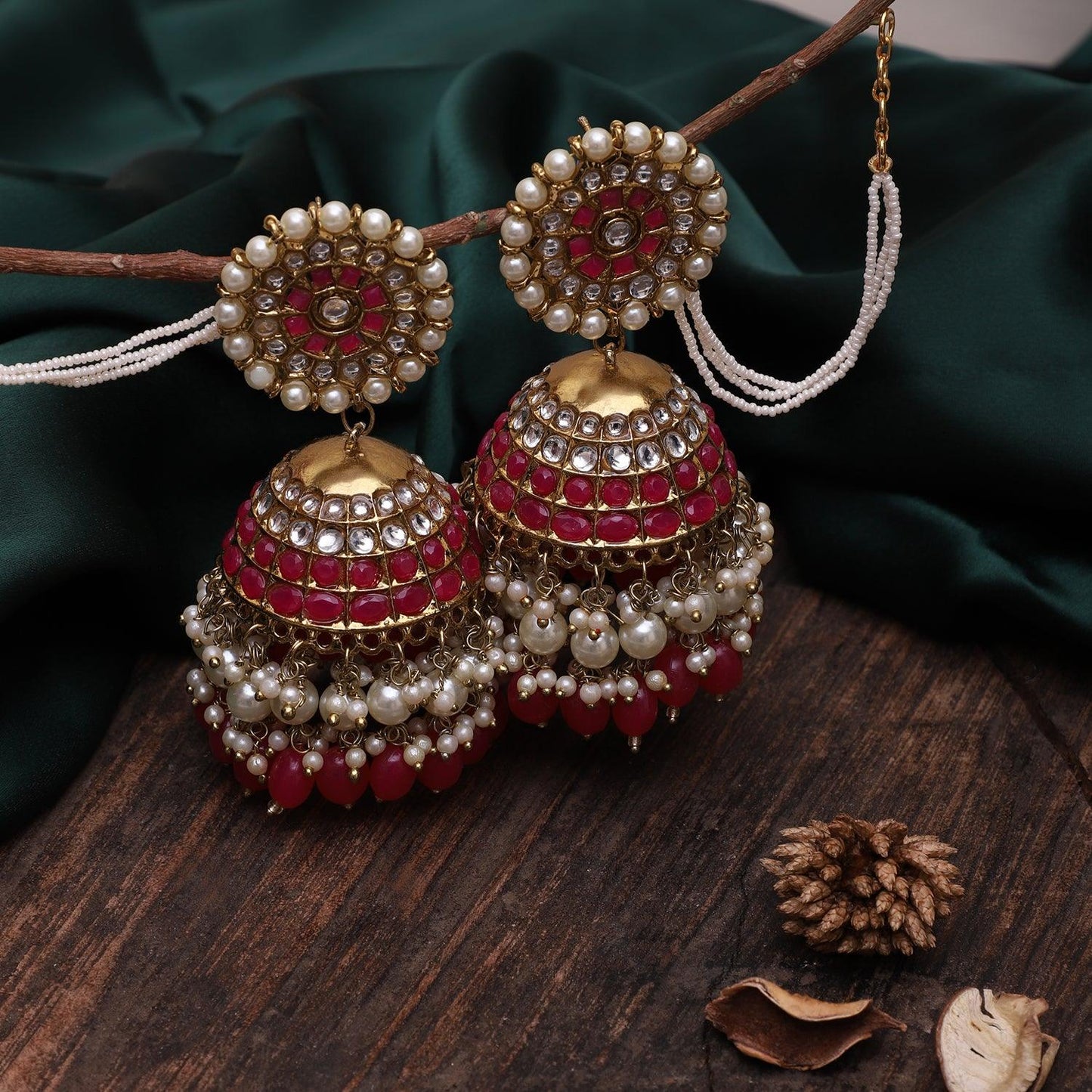 Ruby Guneet Jhumka with Sahara