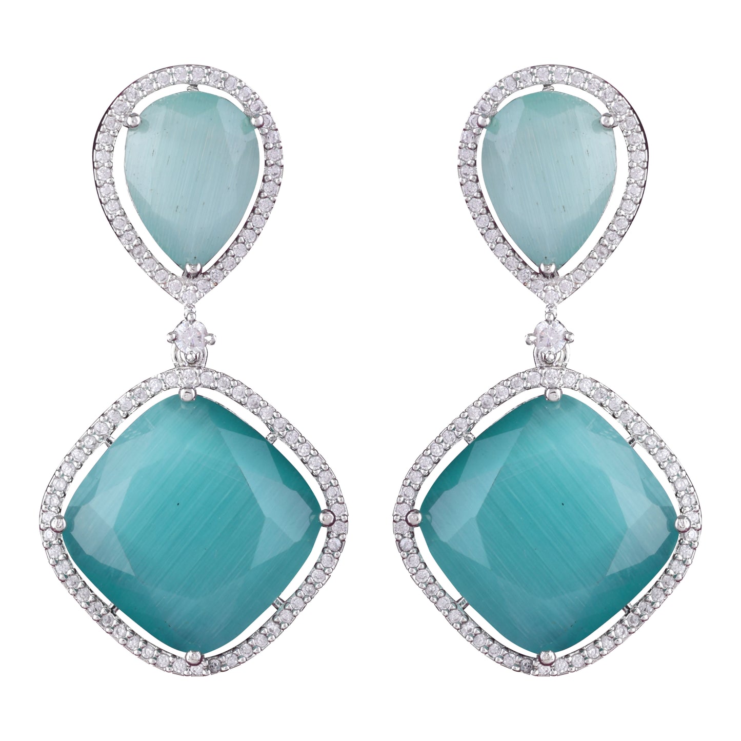 Mint Green Denis American Diamond Earring