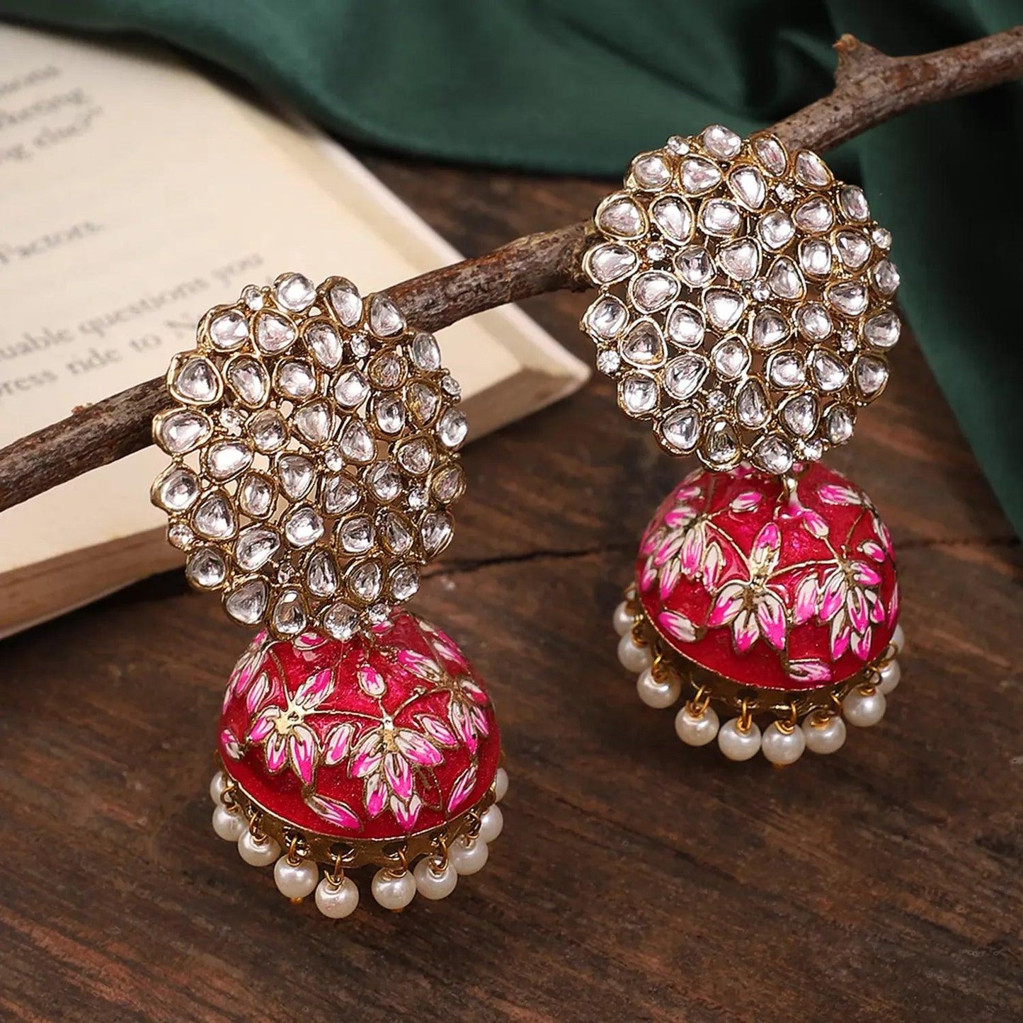 Dark Pink Jashn Jhumka