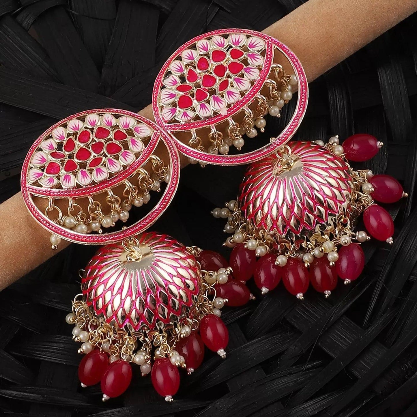 Pink Gulzar Jhumka