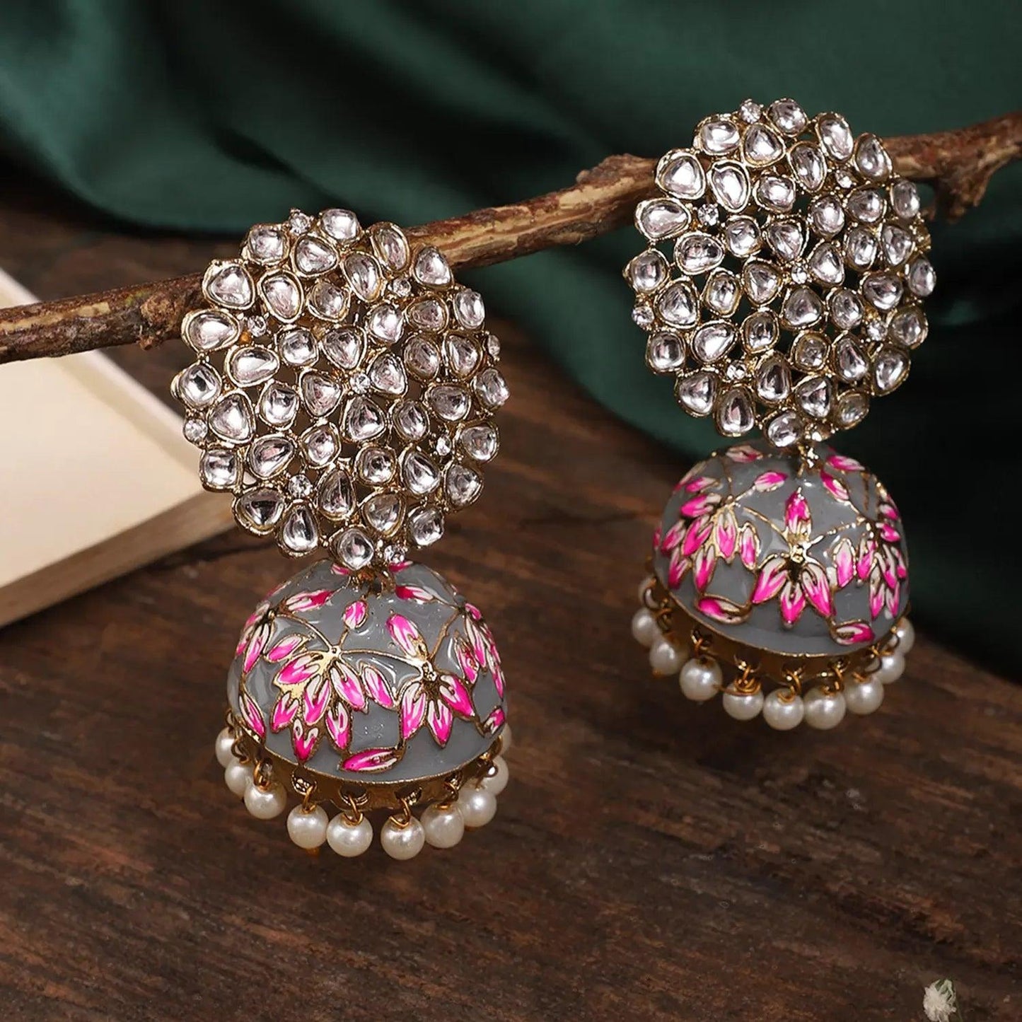 Grey Jashn Jhumka