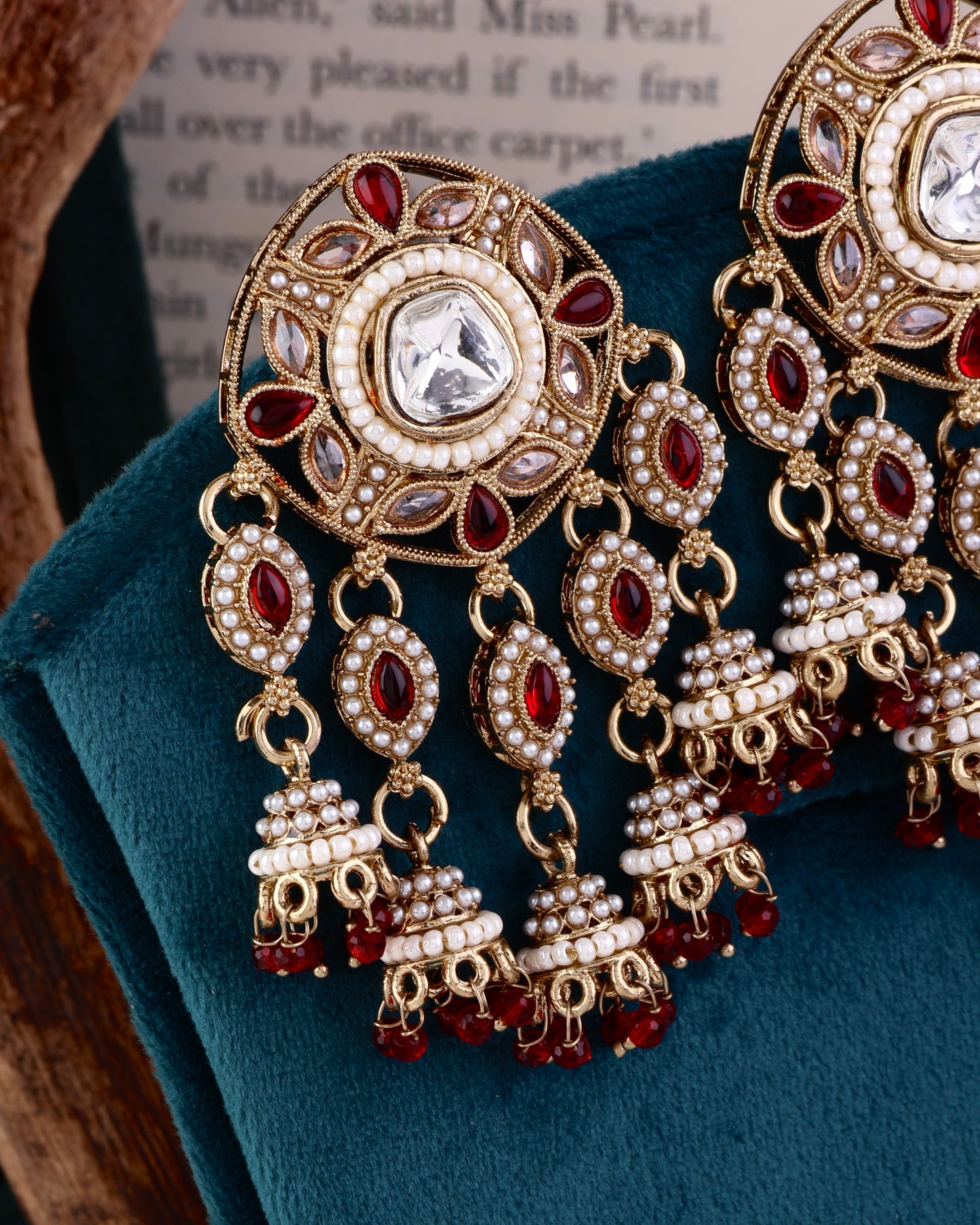 Red Mahnoor Designer Earring