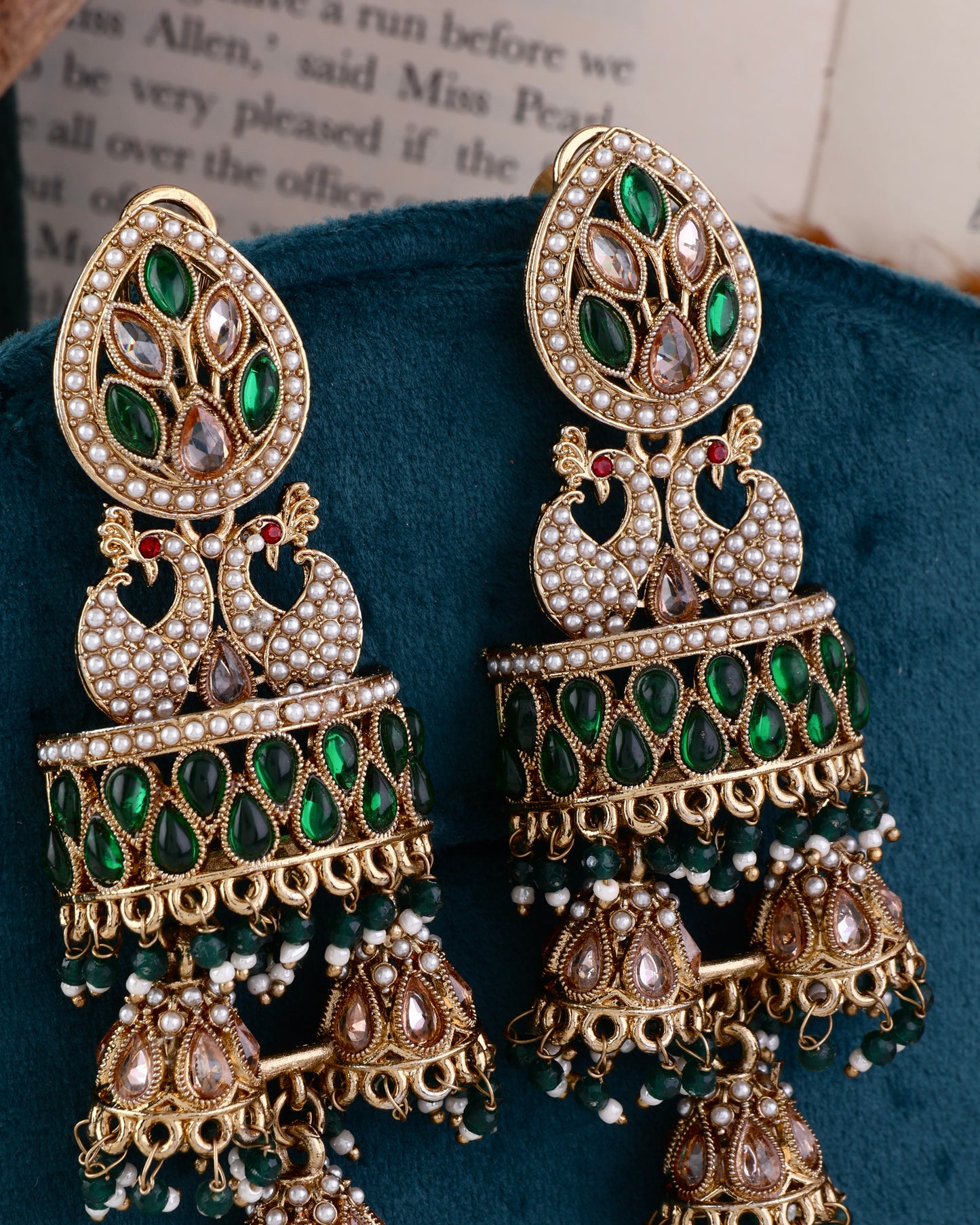 Green Sumaira Designer Peacock Earring