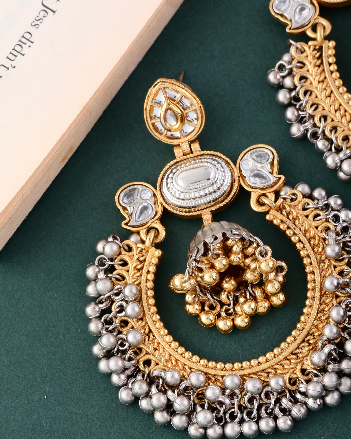 Mruna Designer Chandbali Earring Brass Lookalike