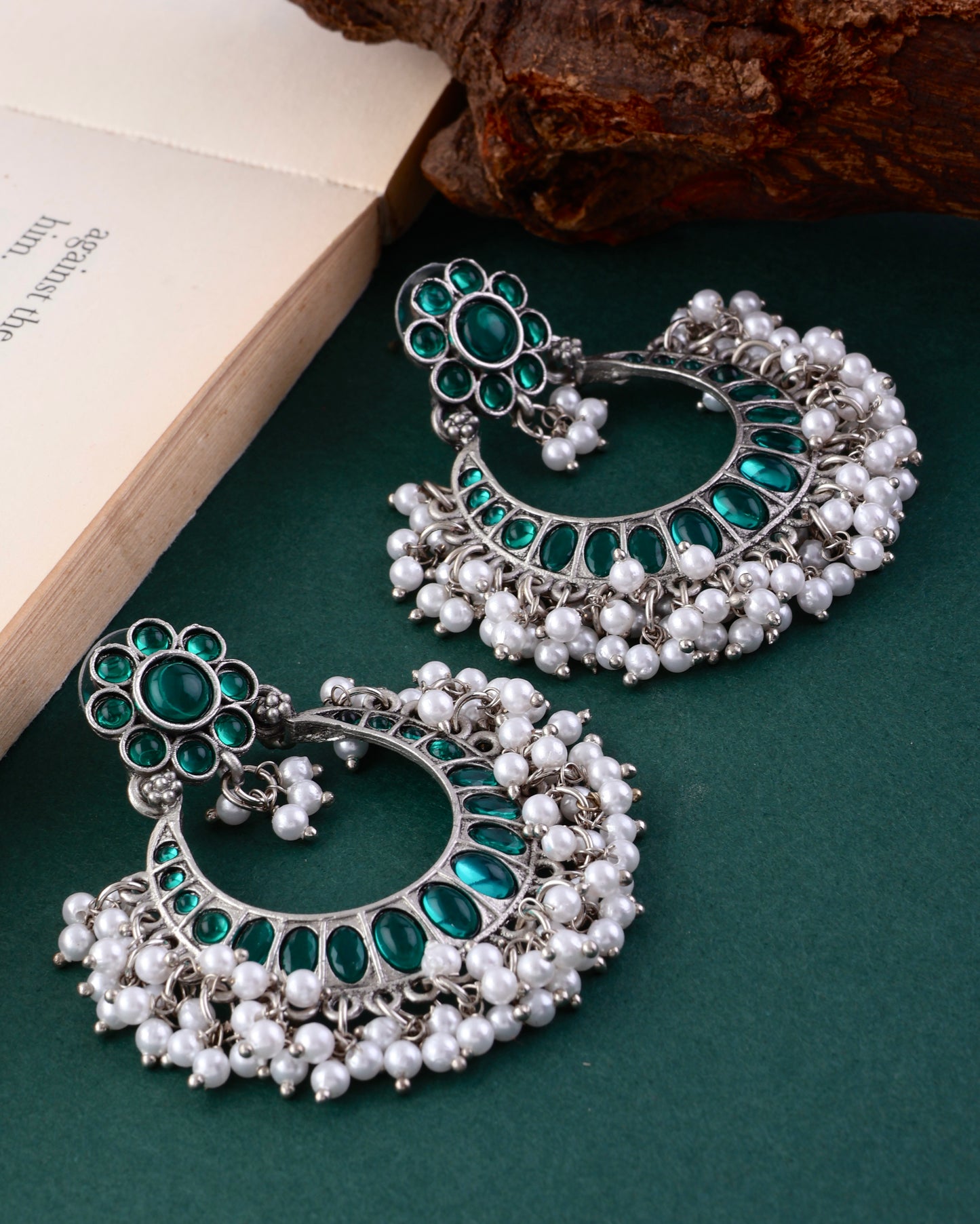 Green Saroj Kumud Earring