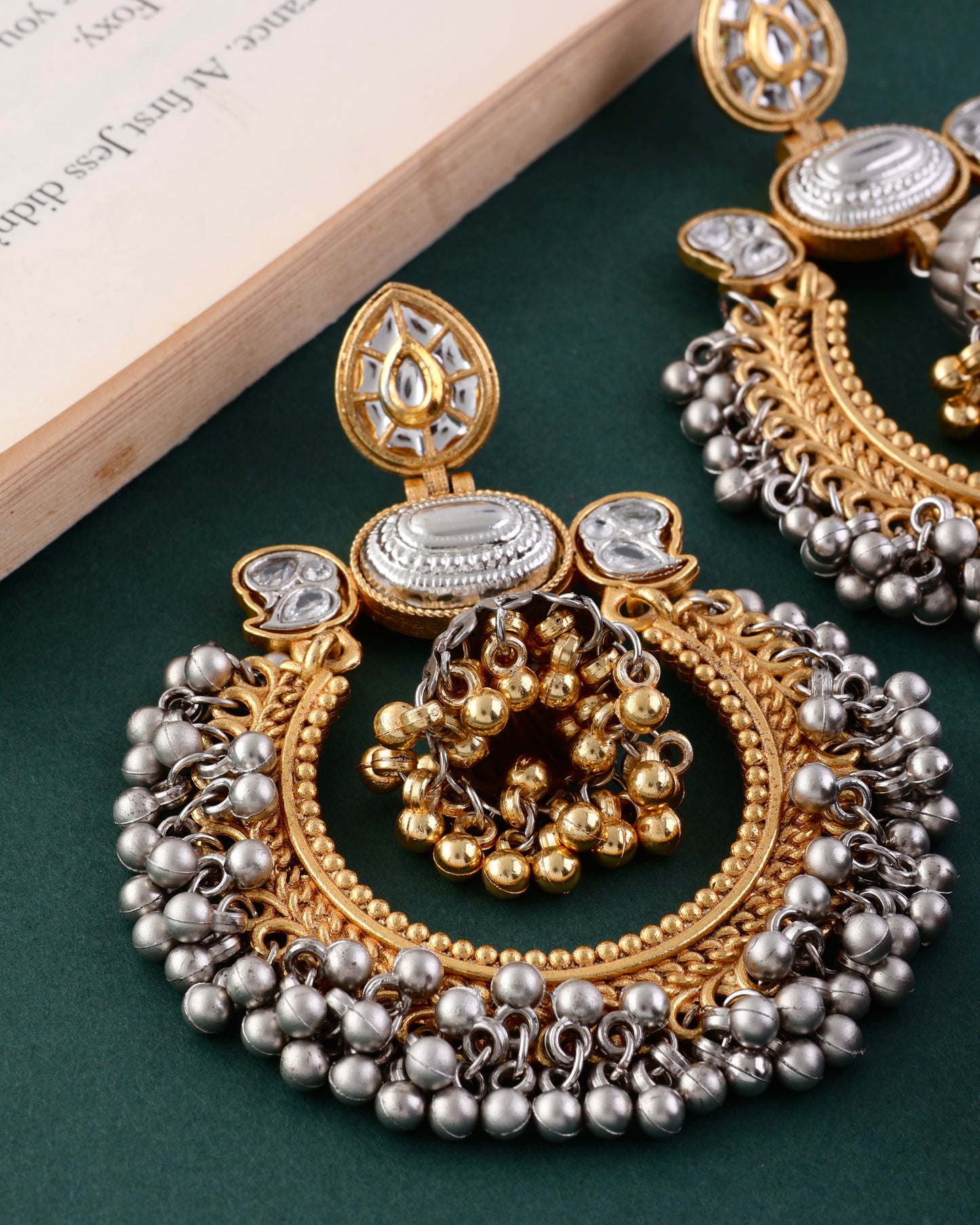 Mruna Designer Chandbali Earring Brass Lookalike