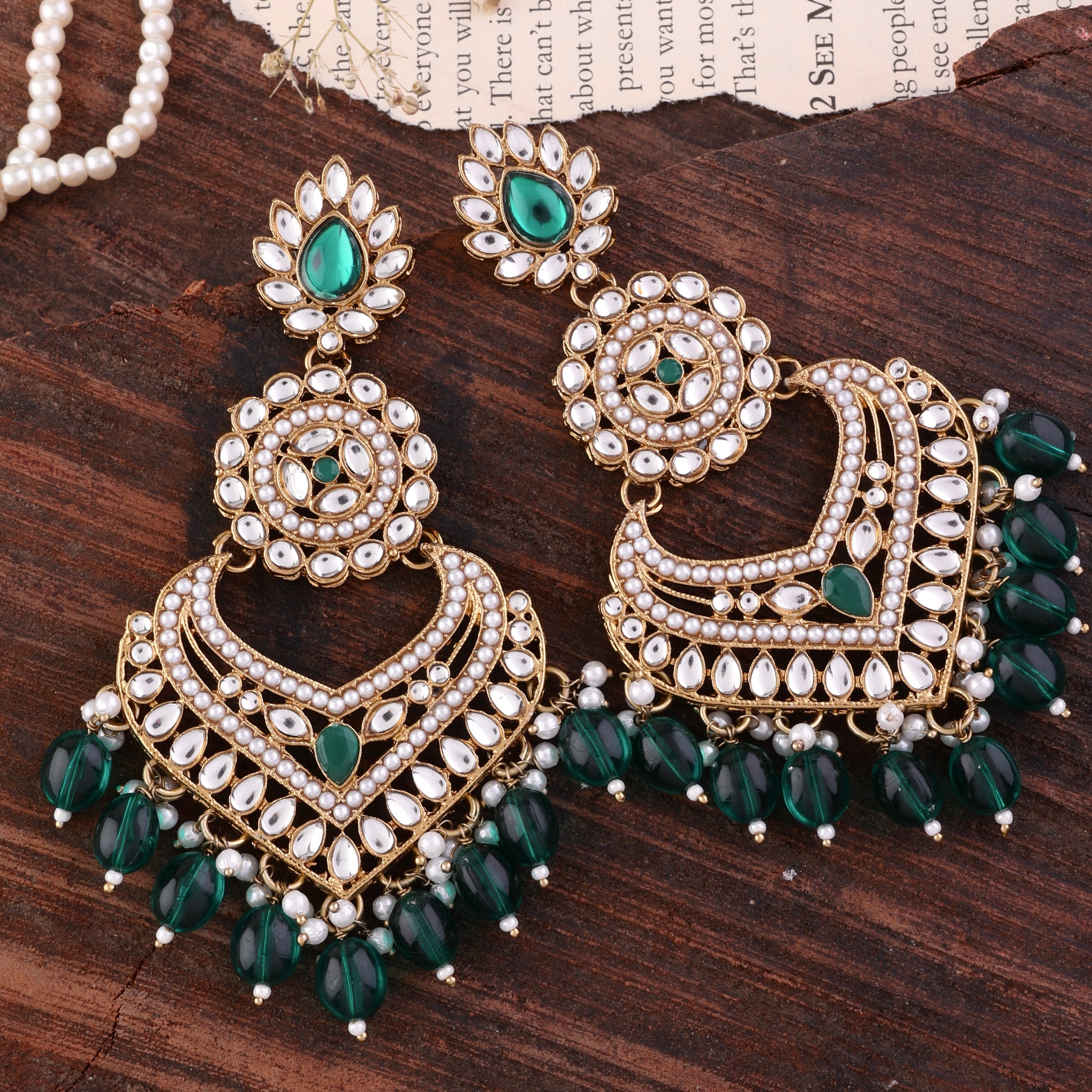 Dark Green Gurpreet Chandbali