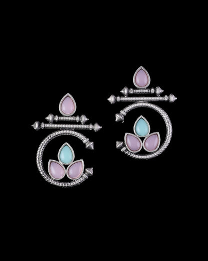 Pastel Silver Kumud Earring