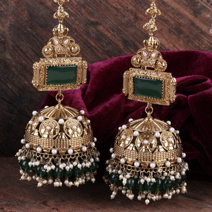 Emerald Jhankaar Statement Jhumka