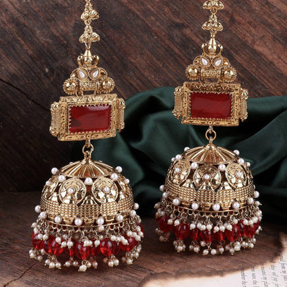 Red Jhankaar Statement Jhumka
