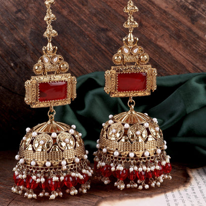 Red Jhankaar Statement Jhumka