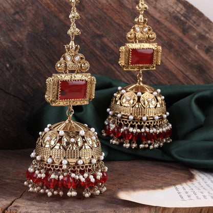 Red Jhankaar Statement Jhumka